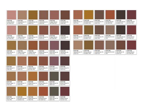 pantone brown color chart.